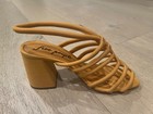 NEW Free People Colette Leather Piped Cinched Heel Sandals Hot Orange Size 9 — photo 1