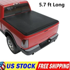 5.7ft/67.4in Soft Roll Up Truck Bed Tonneau Cover For 2009-2024 Dodge Ram 1500