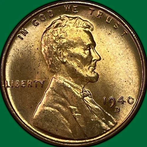 1940-D Lincoln Wheat Cent Brilliant Uncirculated BU Coin #37629