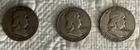 Lot Of 3 1954 Ben FRANKLIN HALF DOLLARS Great Condition Mint S D