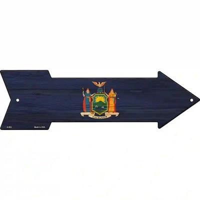New York State Flag Novelty Metal Arrow Sign