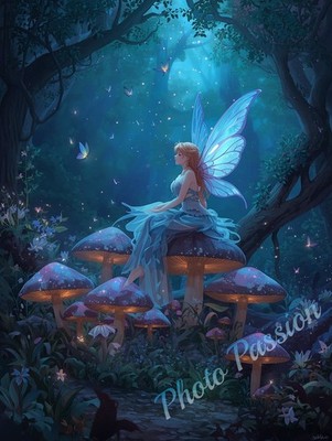 Poster Fee Feenflügel Fantasy Illustration Kunstdruck A4 (2732)