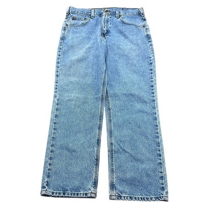 Carhartt Jeans Mens 34W 30L Blue Fade B180 Traditional Fit Straight Leg Cotton