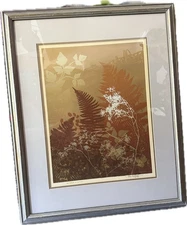 ROGER BERGHOFF SERIGRAPH SILKSCREEN "PATTERNS IN SPRING"  IN GOLD TINT & TRIM.