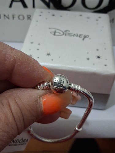 DISNEY PARKS BRANDNEU STERLINGSILBER SCHLOSS LOGO VERSCHLUSS ARMBAND 6,5 ZOLL - Bild 13 von 23