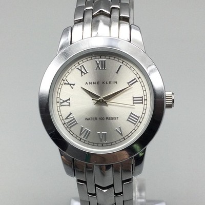 Anne Klein Womens Watch 30mm Silver Tone Stainless AK/1367 New Battery 6.75''