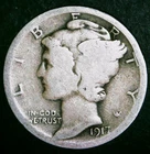 1917-D Mercury Dime - 90% Silver - Free Shipping!