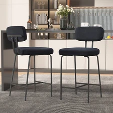 Ergonomic Dining Stools with Backrest Counter Height Chairsfor Kitchen Island