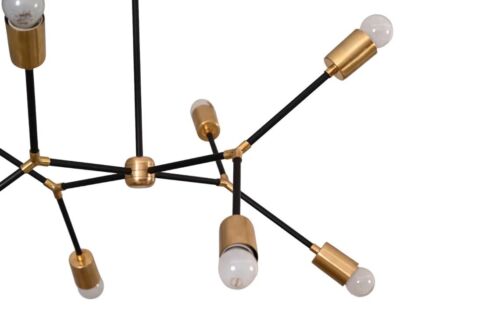 Lámpara de araña Sputnik de latón de mediados de siglo de 8 luces decoración - Imagen 2 de 9