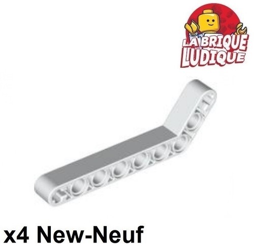 Lego Technic 4X Liftarm 1X9 Bent (7-3) Thick White 32271 New