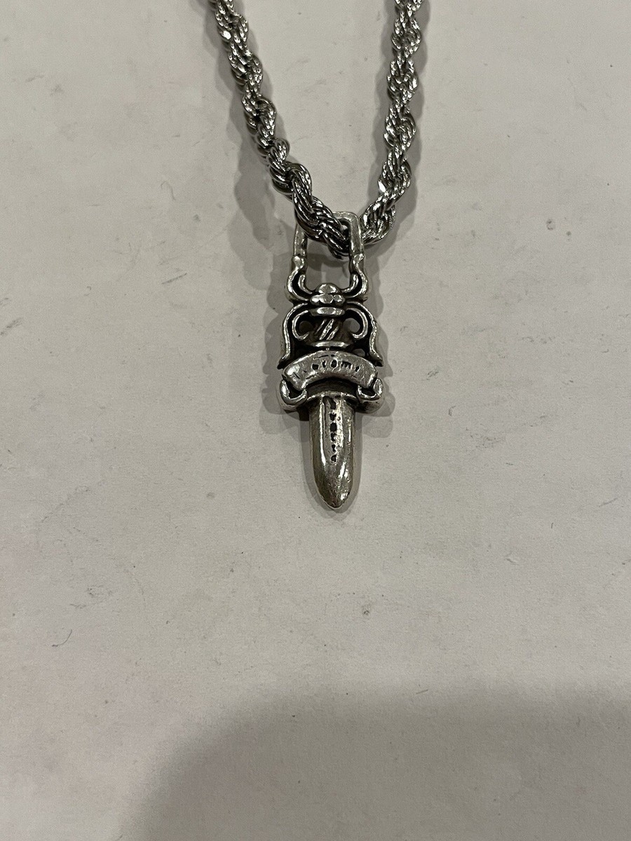 Chrome Hearts Dagger Pendant Rope Chain Sterling Silver