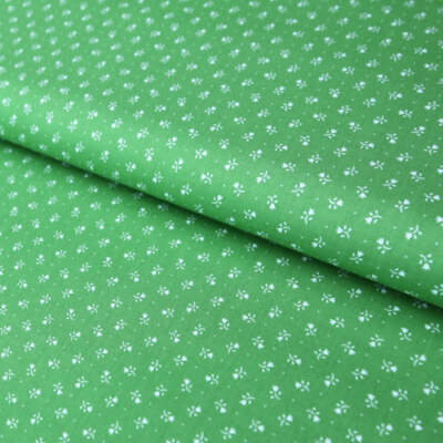 Baumwollstoff mit Blumen / Popeline '' 0,6 cm Krokusse auf lime grün