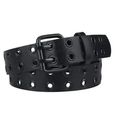 Grommet Leather Belts for Men Mens Black Studded Belt Womens Punk Accessories...