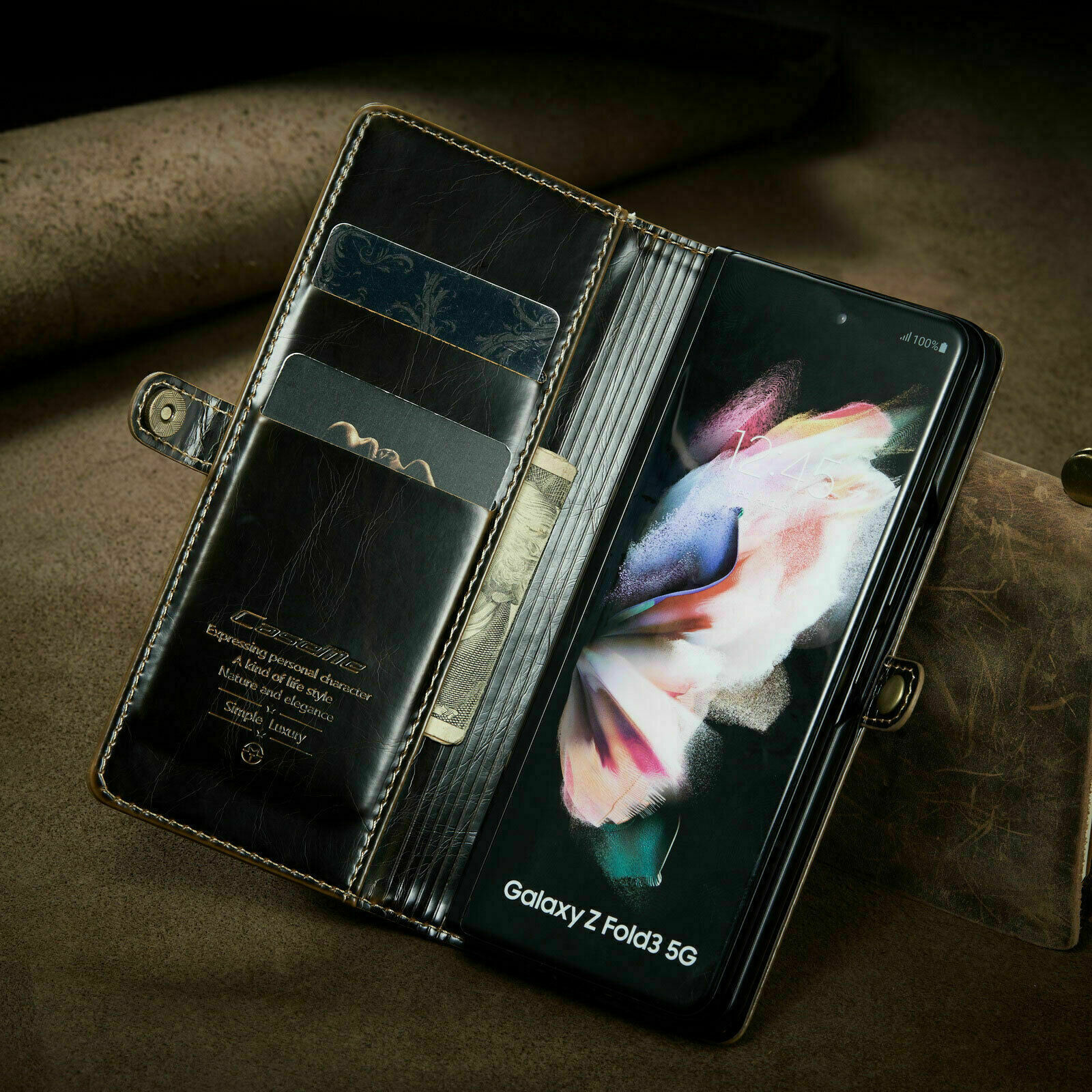 For Samsung Galaxy Z Fold 3 5G  Leather Wallet Case Magnetic Flip Cover Tania natychmiastowa dostawa