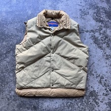 Vintage 90s Jansport Down Puffer Vest Tan Mens Size Large Outdoors Hiking