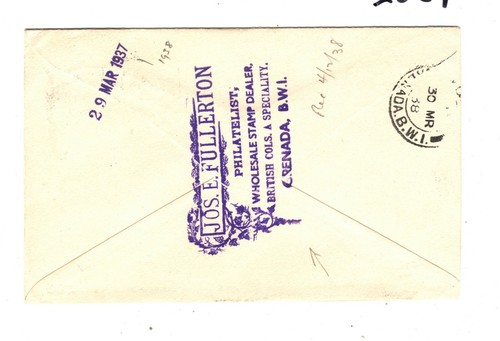 GRENADA KGV KGVI Mixed Reigns Cover Philately USA Philadelphia 1938 PB82 - Picture 4 of 6