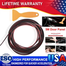 5M Line Car Van Interior Decor Red Point Edge Gap Door Panel Accessories Molding
