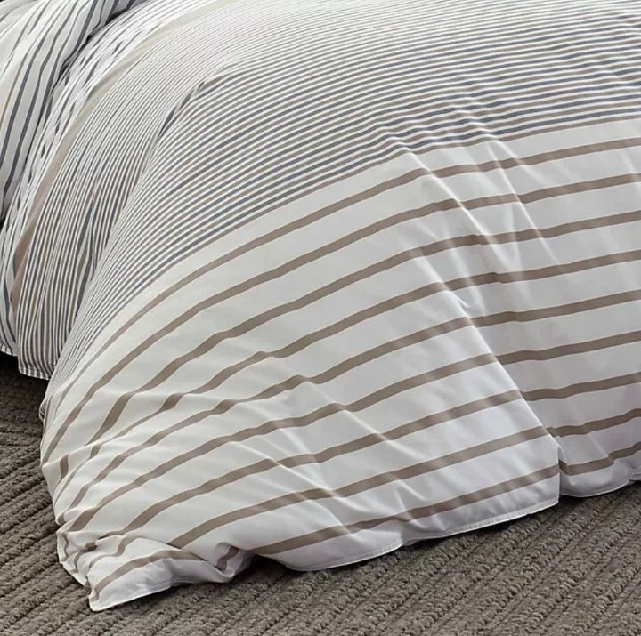Juego de funda nórdica Eddie Bauer Cooper a rayas 3 piezas 100 % algodón tamaño king, nuevo Foto 3 de 4