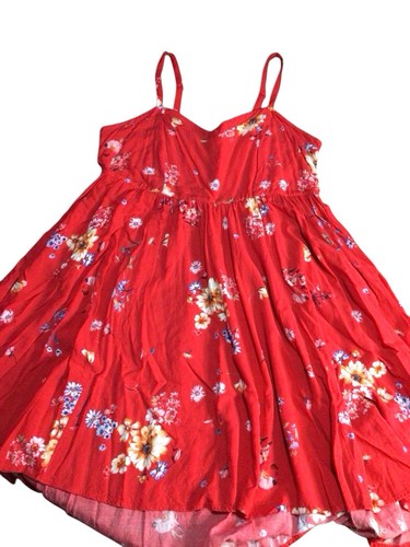 Torrid Dress Plus Size 1 Red Floral Stretch Waist - 第 3/9 張圖片