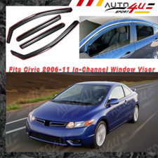 Fits 2006-11 Honda Civic In-channel Window Visor Rain Sun Guards Shade Deflector