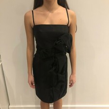 Dolce and Gabbana Black Silk Evening Dress with Bow Detailing Size 38