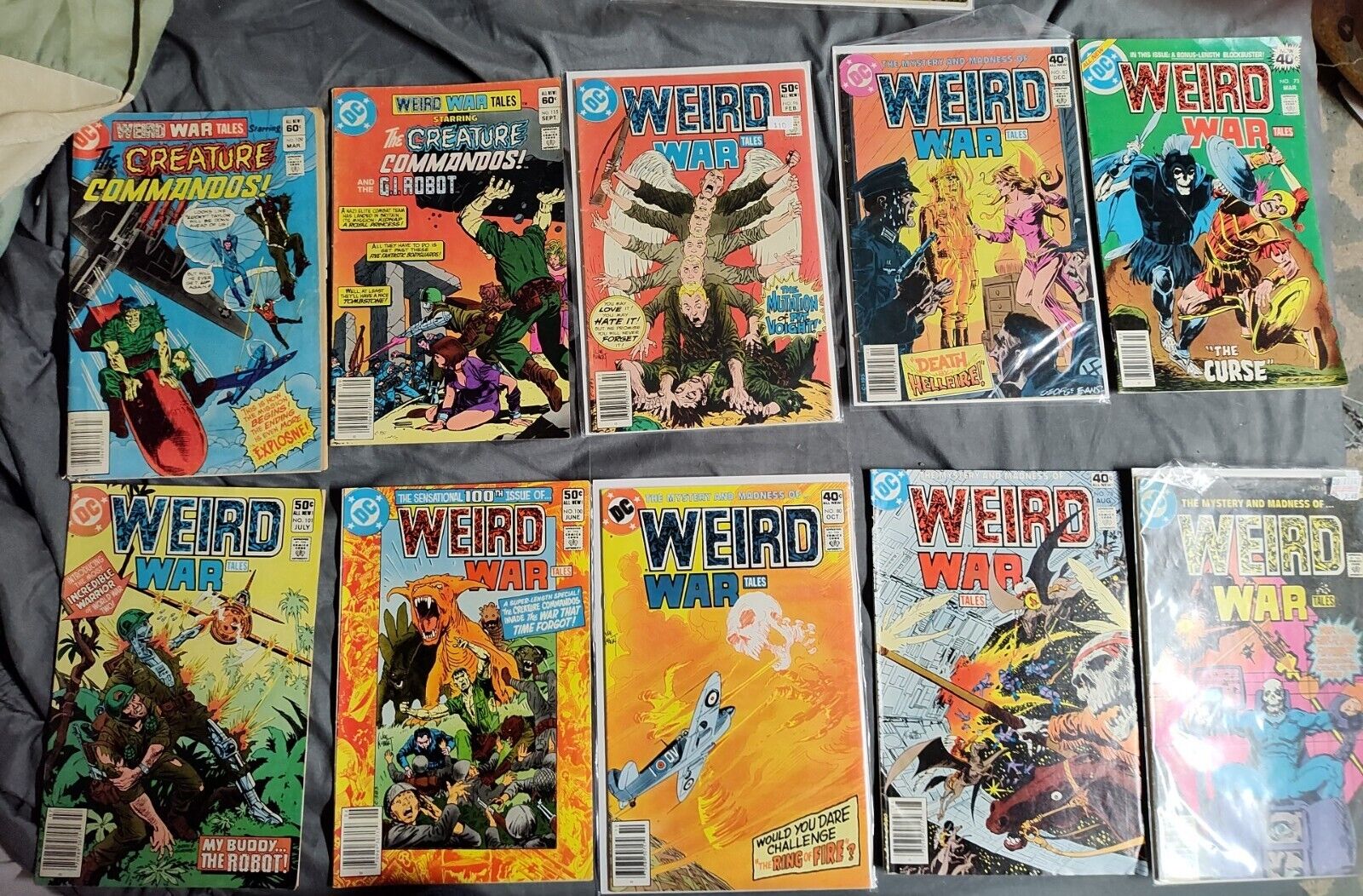 Lot Of 10 Weird War Comic Books 61, 73, 78, 80, 82, 96, 100, 101, 115 109