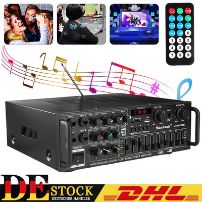 200W Endstufe Power Amp Bluetooth Verstärker Karaoke Amplifier USB MP3 FM Radio