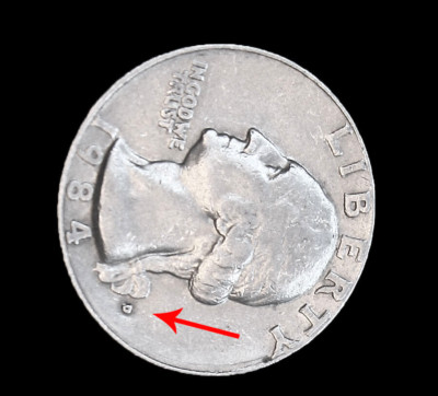 1984 D/P Washington Quarter Rare Repunched Mint Mark RPM Coin Error Ungraded XF+