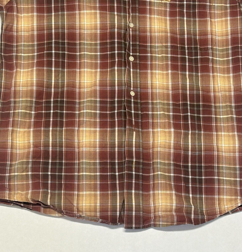 Cinch Western Rodeo Hemd - hellbraun und braun kariert Kurzarm Knopfleiste - Herren Gr. M - Bild 5 von 7