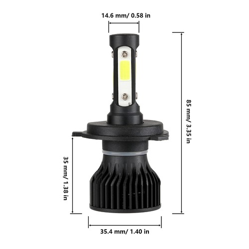 4 Sides H4 9003 HB2 LED Motorcycle Headlight Bulb HID Hi/Low Beam 6000K Power 2X - Picture 12 of 12