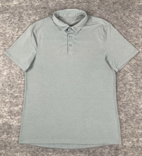 Lululemon Polo Shirt Mens S Performance Golf Blue Gray Short Sleeve Stretch