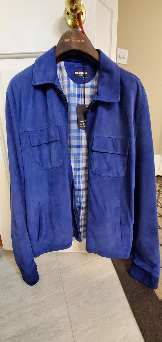 Blazer D'été Bleu En Coton Sartorio Napoli (Kiton) - Taille 44 EU, Fait Main En Italie