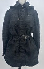 ⭐️ Dolce & Gabbana Trench Coat Jacket Parka Hooded Black Leopard Sz 40 RARE NWOT