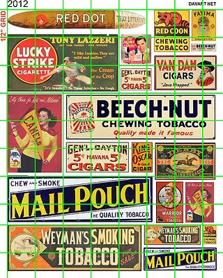 2012 DAVE'S DECALS HO RED DOT BEECH NUT MAIL POUCH LUCKY STRIKE TOBACCO  SIGNS