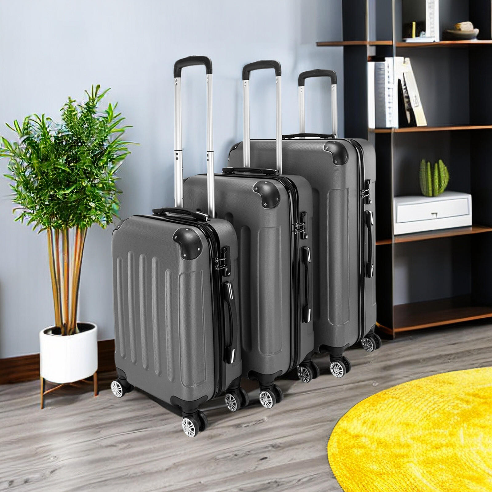Set - 20/24/28-inch, Gray Suitcase Set