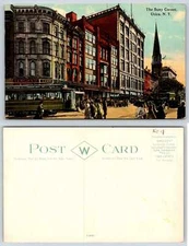 Utica New York BUSY CORNER TROLLEY Postcard U769