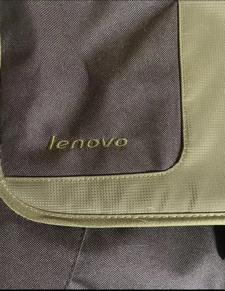 Lenovo Laptop Shoulder Bag Messenger Bag Many Compartments Black/Olive Green - Image 2 of 4