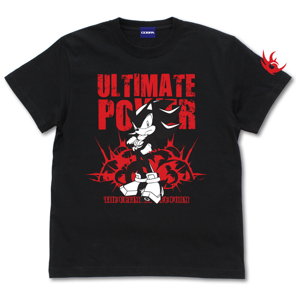 Shadow the Hedgehog Sonic T-shirt Black ULTIMATE POWER Cotton