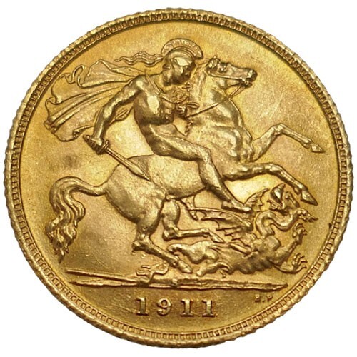 1911 S Australia King George V Half Sovereign Gold Coin - Picture 2 of 2