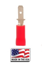 100 pcs 22-18 AWG 110 SPADE VINYL QUICK DISCONNECT MALE CONNECTOR TERMINAL