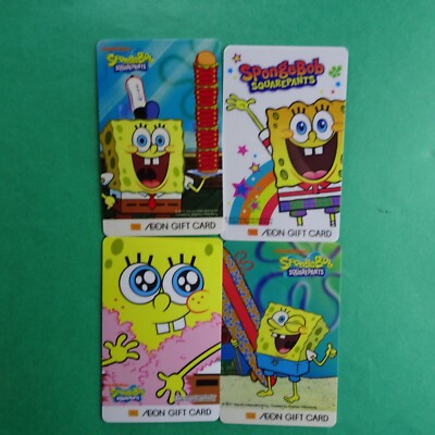 SpongeBob SquarePants AEON Retail gift card Used balance 0 Japan lot 4 PIN not S