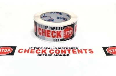 Stop If Seal Is Broken Red Lettering printed secure box Carton Sealing 2'' Tape