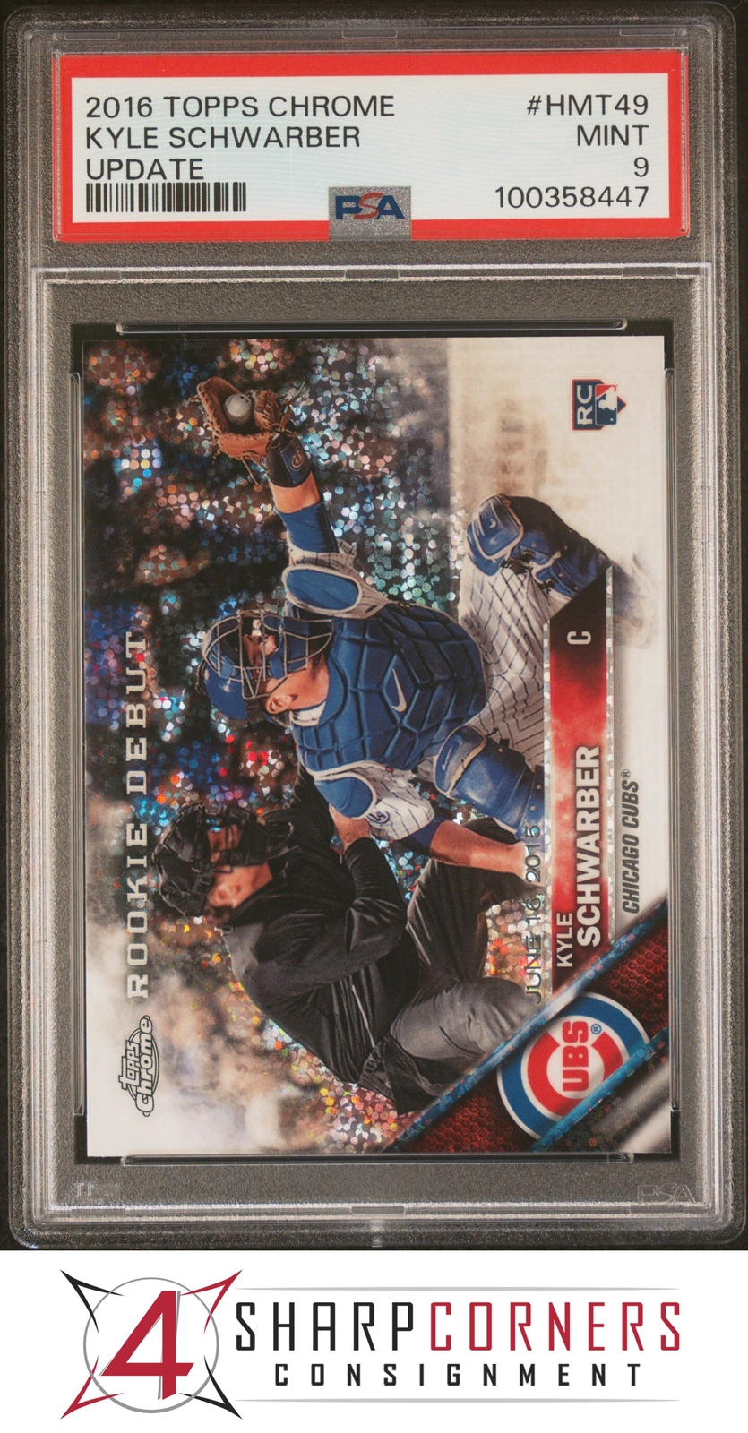 2016 TOPPS CHROME UPDATE #HMT49 KYLE SCHWARBER RC POP 5 PSA 9 B4235075-447