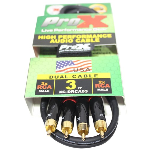 ProX XC-DRCA3 Dual RCA to Dual RCA Balanced High Performance Shielded Cable, 3FT - Picture 3 of 4