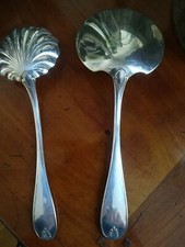 Service à glace élégant : cuillère et saupoudreuse en argent . Très bon état