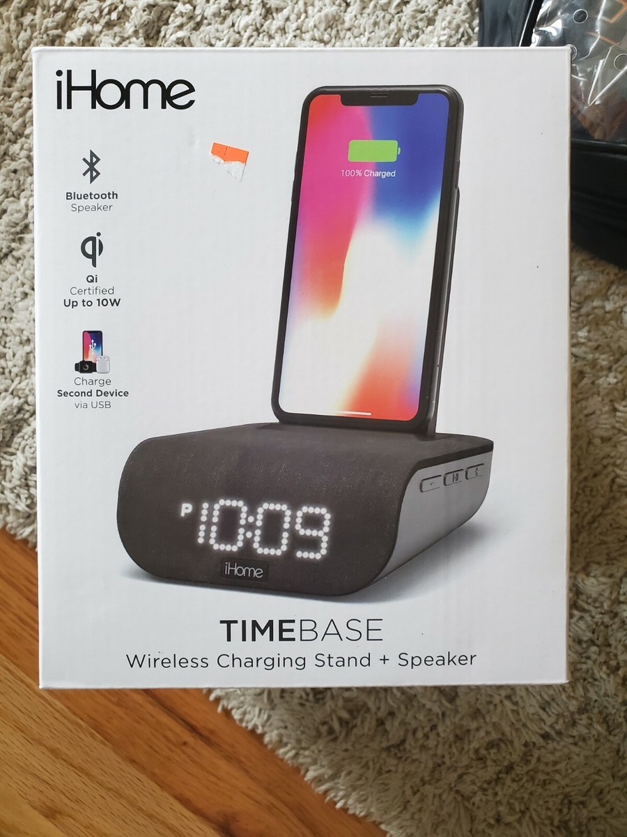 iHome Timebase Bluetooth Audio Streaming Alarm Clock with Qi Wireless  Charging