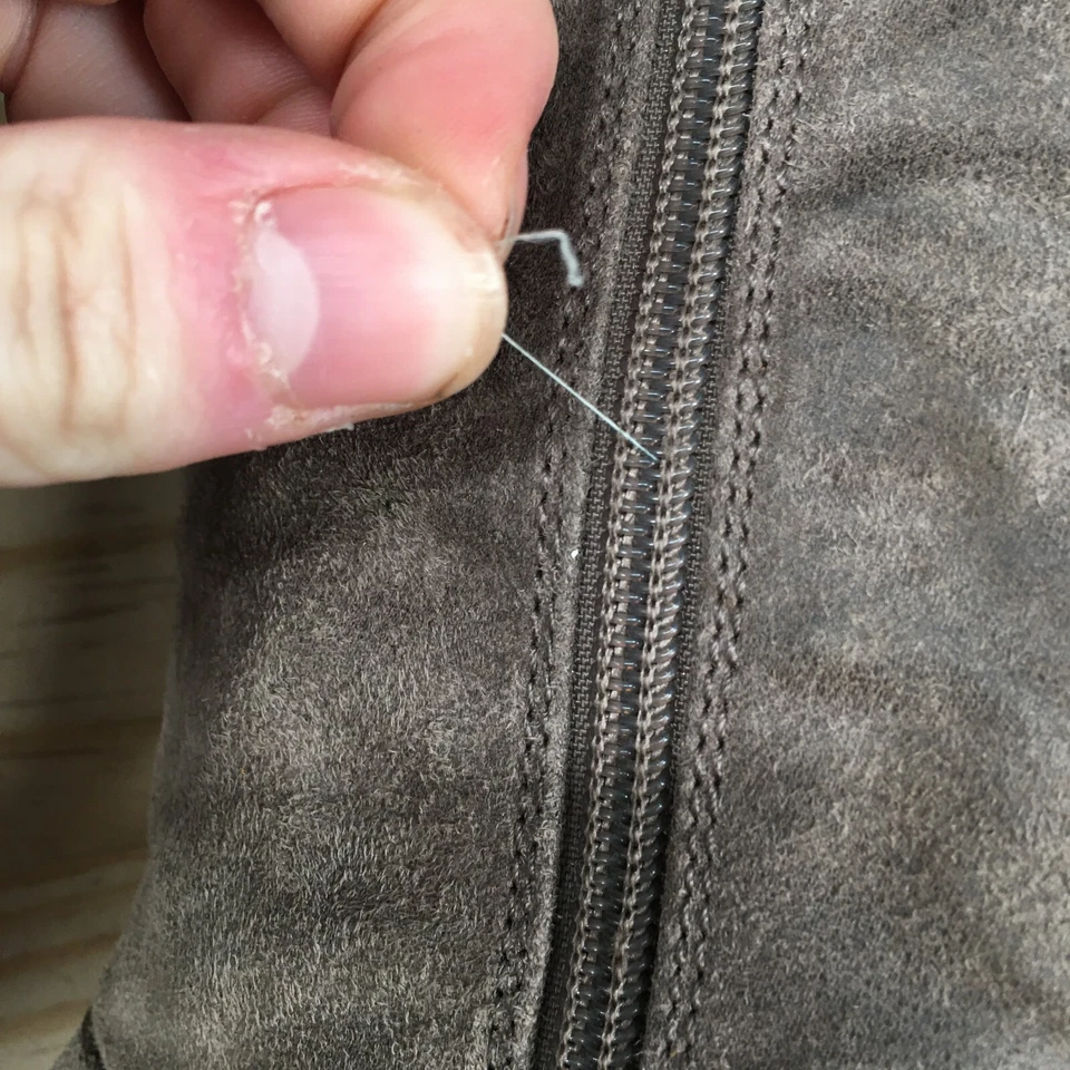 Botas Fergalicious by Fergie para mujer 8,5 m de altura tela gris hasta la rodilla bloque Foto 3 de 4