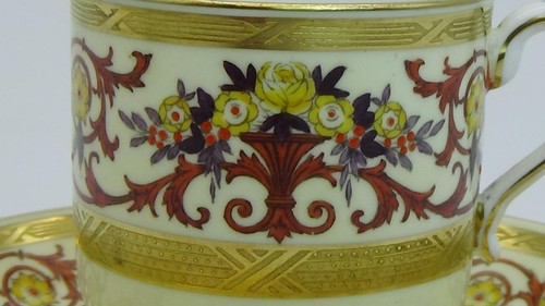 Juego de platillos taza Mintons Inglaterra Marshall Fields Chicago ornamentado dorado incrustado WoW - Imagen 2 de 14