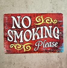 Metal Sign NO SMOKING please restaurant business vaping indoor outdoor smoker