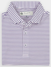 NEW Donald Ross MEDIUM Monroe Multi Stripe Golf Polo Shirt White Orchid Navy